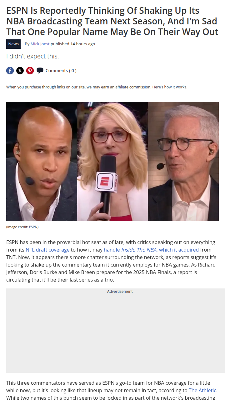 Is Doris Burke Really Out at ESPN?