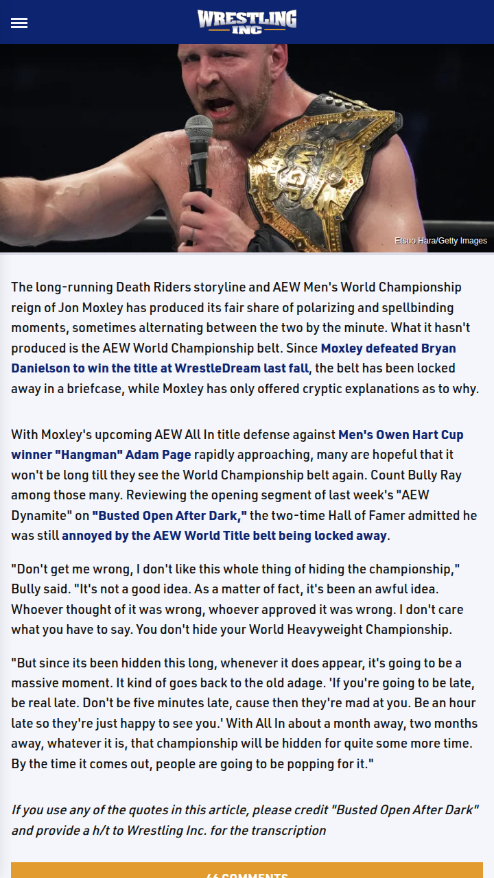 Where’s Mox’s Belt? Bully Ray Sounds Off