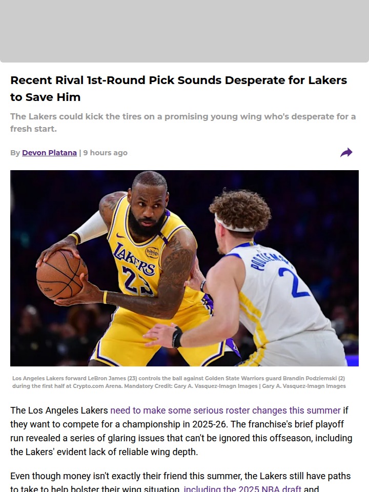 Should LA Take a Gamble on Podz?
