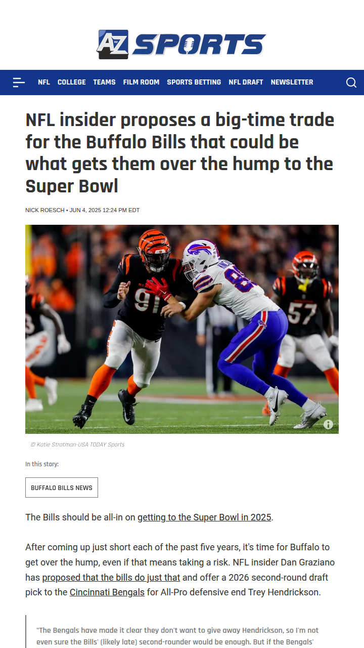 Should the Bills Go All-In for Hendrickson?