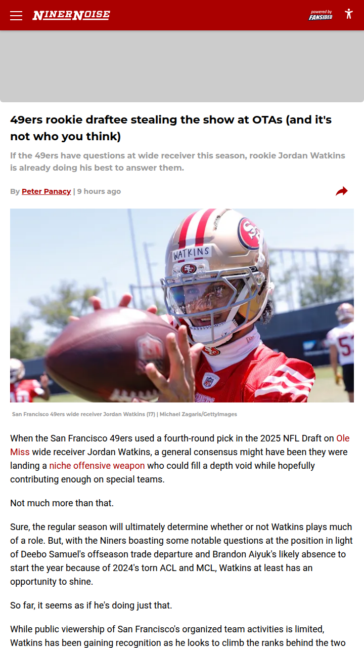 Jordan Watkins Turning Heads at OTAs