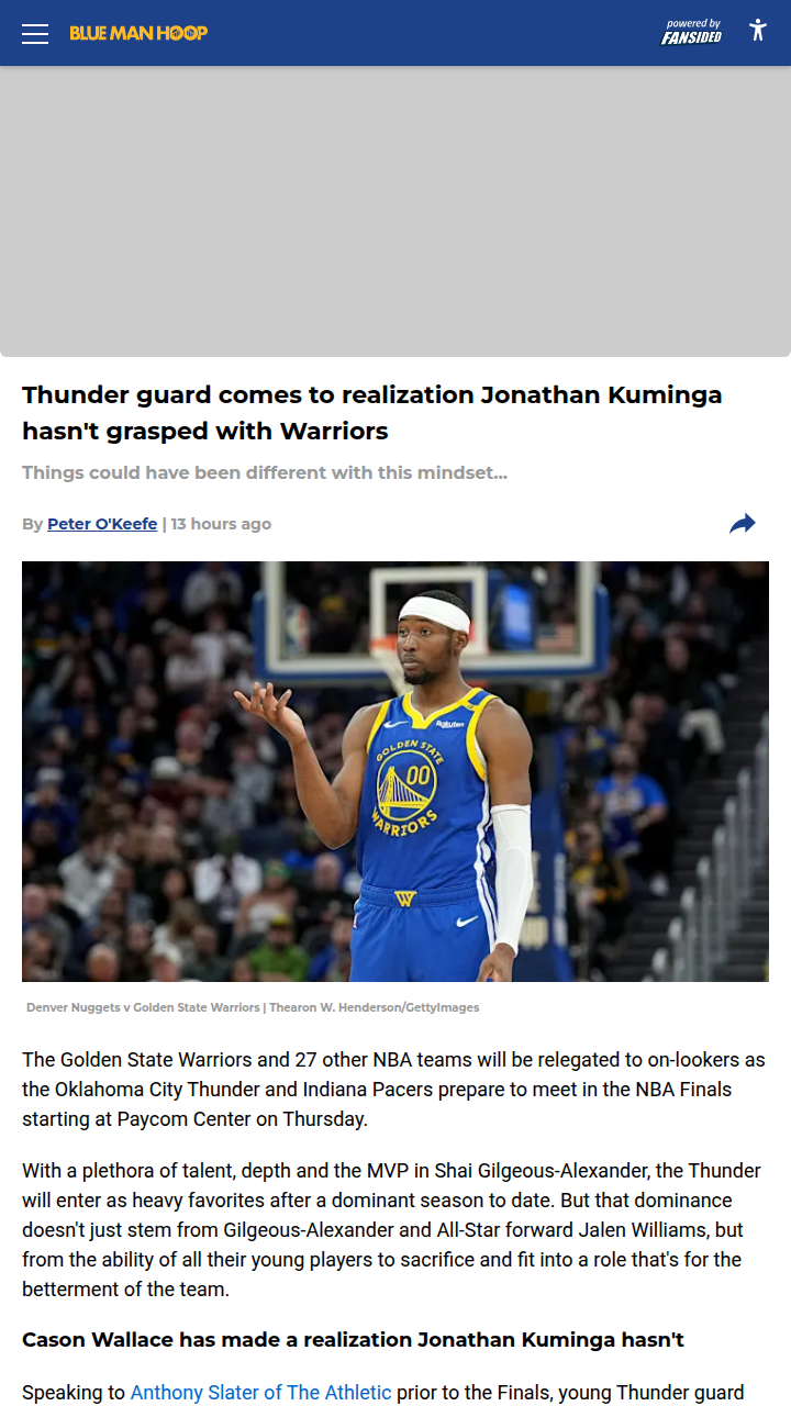 Wallace Gets It—Why Can't Kuminga?