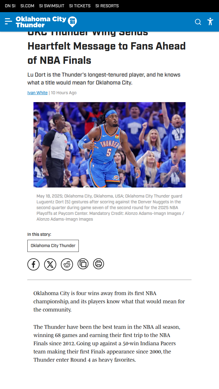 Lu Dort’s Rally Cry: Thunder Up for History!