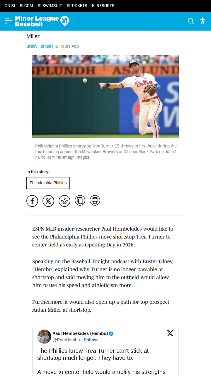 Should Trea Turner Shift to Center Field?