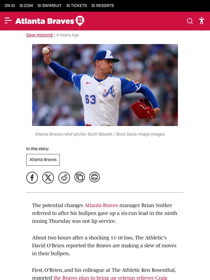 Braves Bullpen Shakeup After D-Backs Meltdown