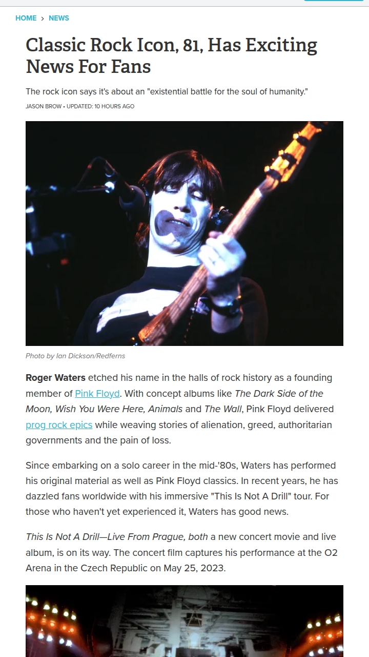 Roger Waters Drops Farewell Bombshell 🎸