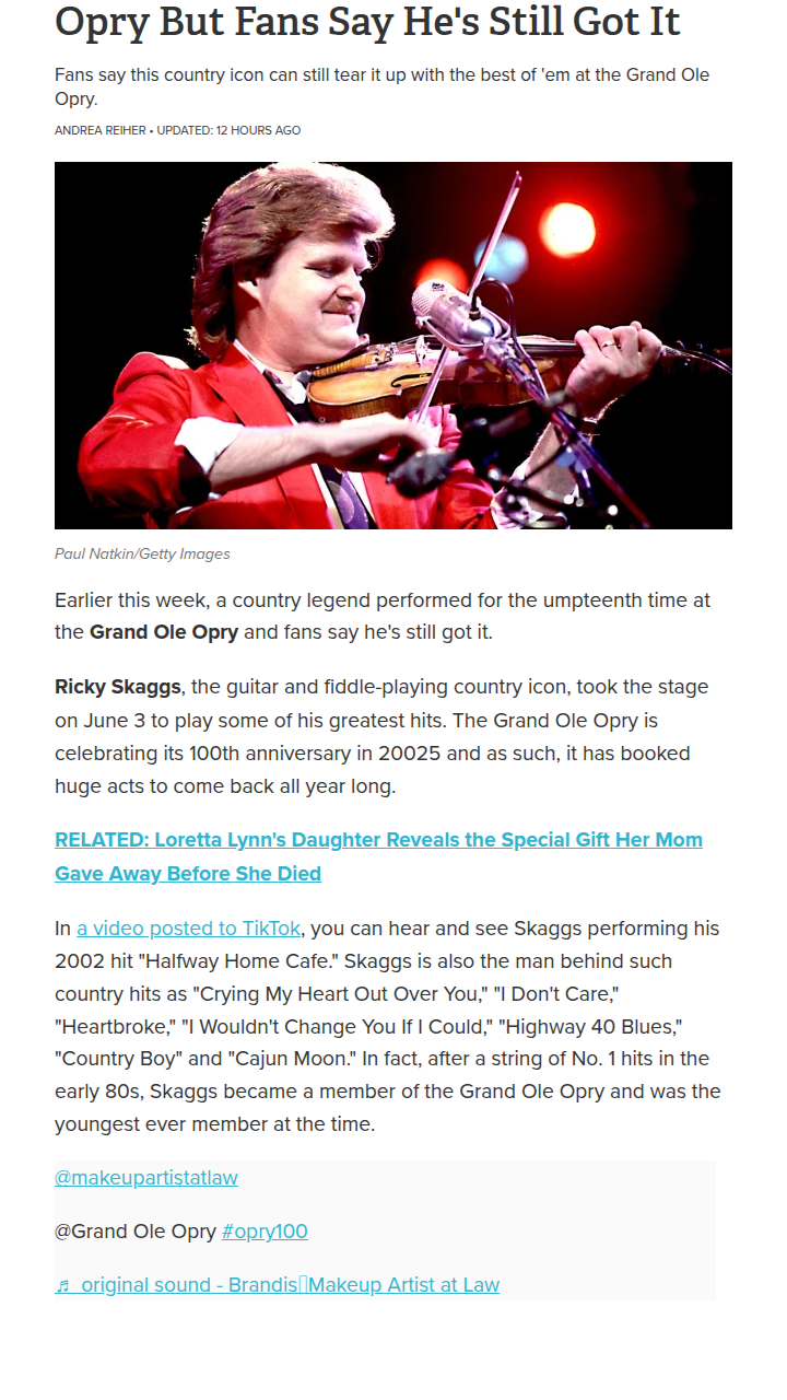 Ricky Skaggs Shocks Fans With New Look 🤠