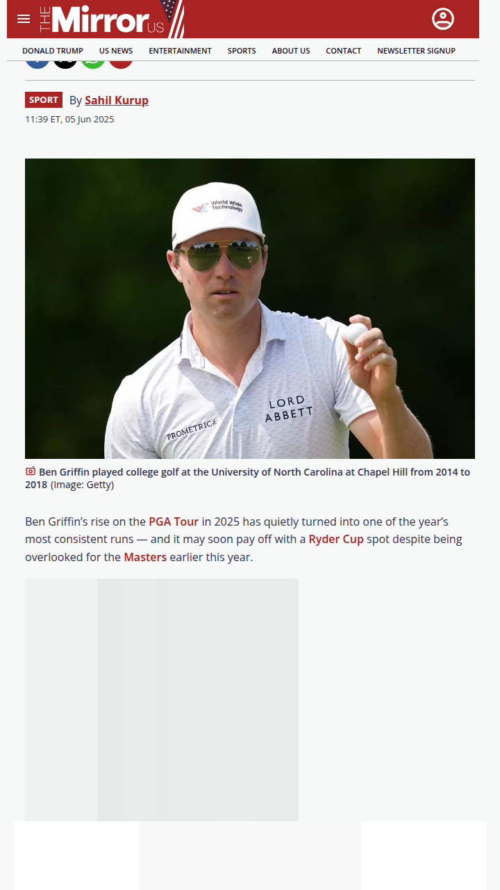 Is Ben Griffin Now a Ryder Cup Lock?