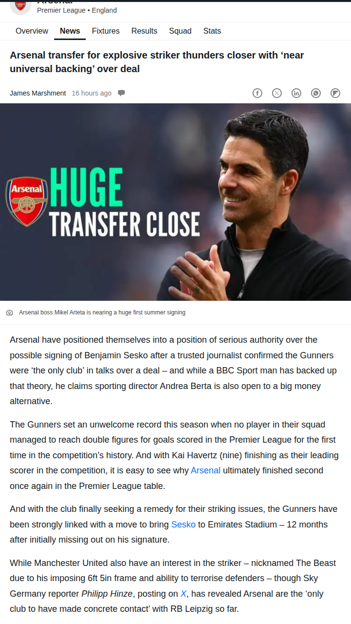 Should Arsenal Splash Big on 'The Beast' Sesko?
