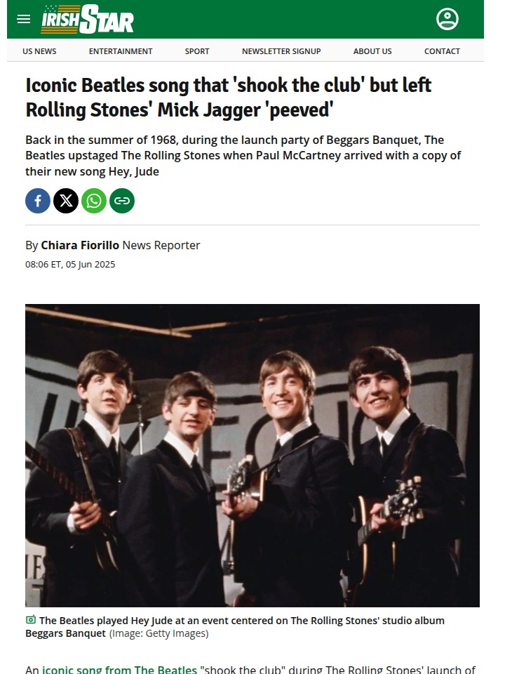 Beatles Crash Stones’ Party with ‘Hey Jude’ 🎶