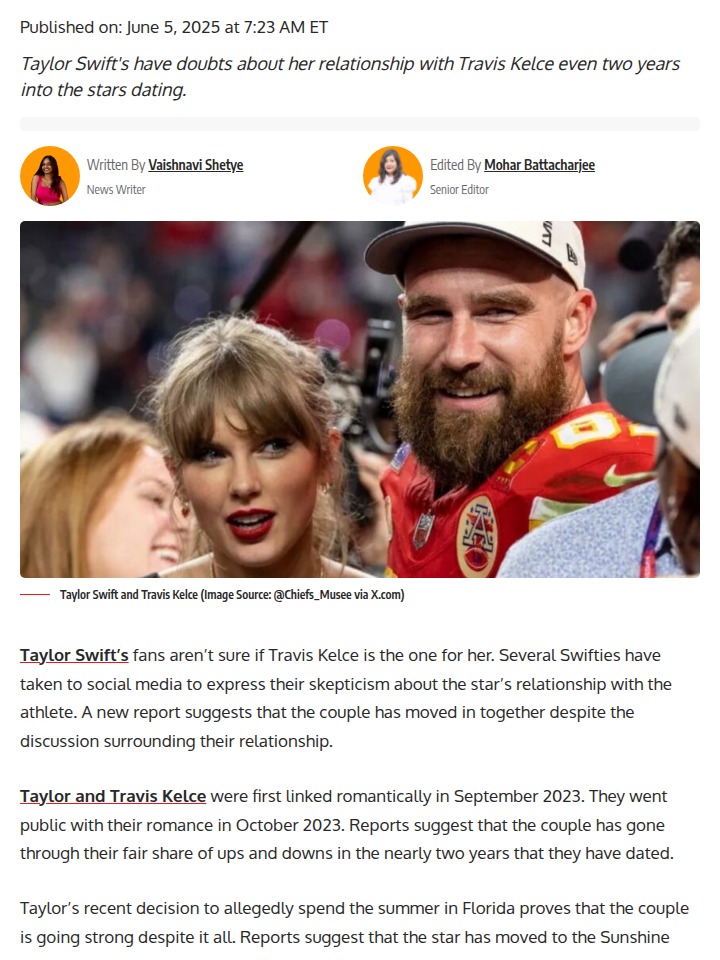 Swifties Doubt Taylor & Kelce’s Future 💔