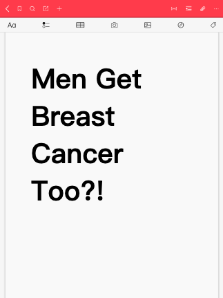 Men Get Breast Cancer Too?!