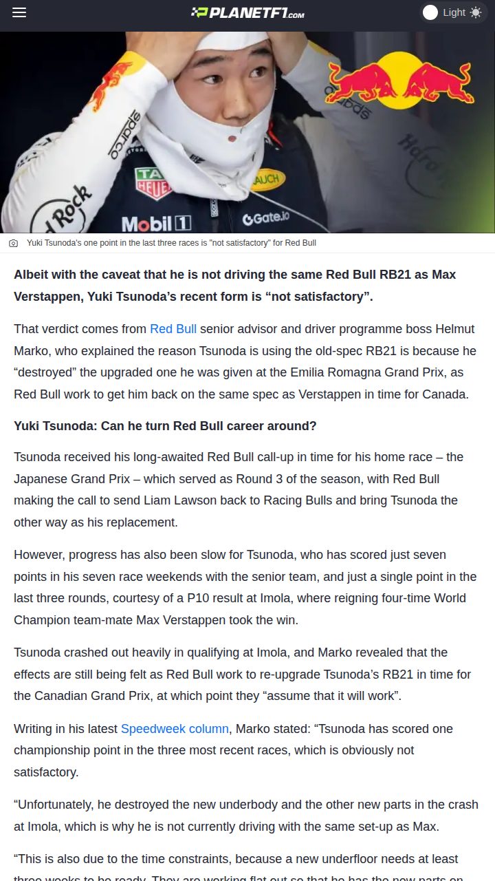 Tsunoda’s Crash Leaves Red Bull in a Bind