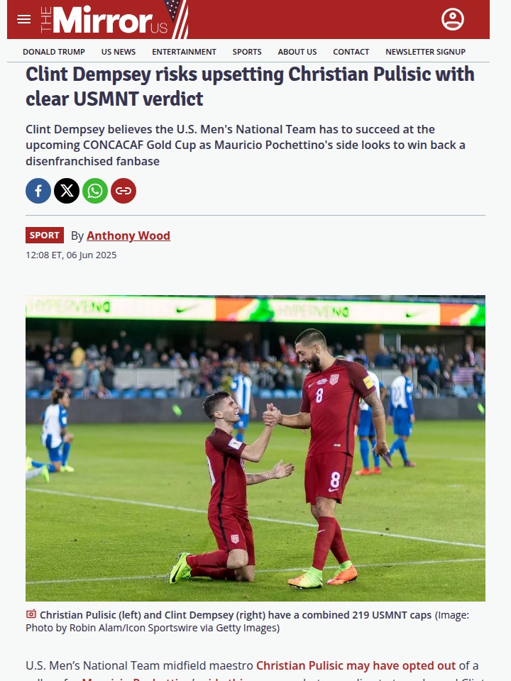 Dempsey Calls Out Pulisic’s Gold Cup Snub