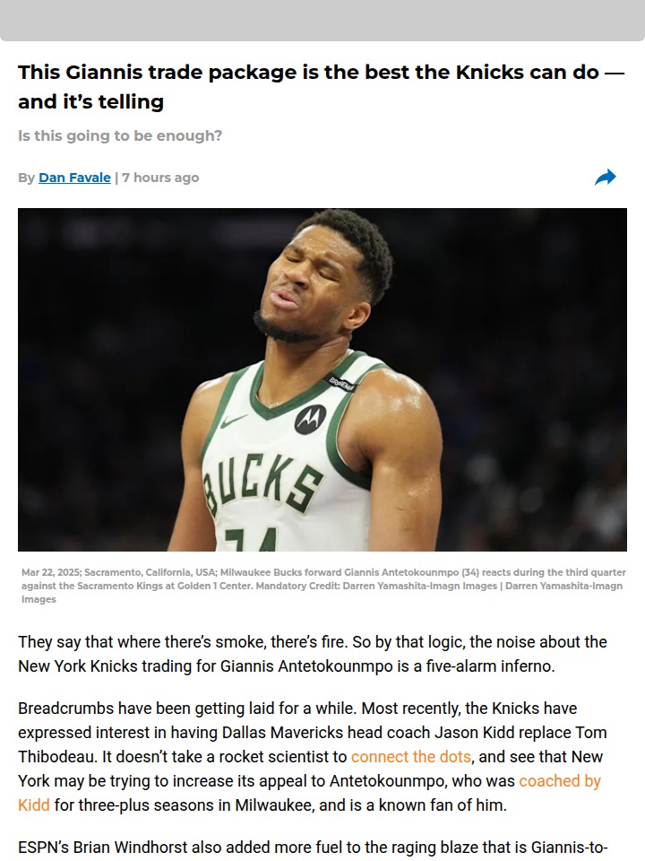 Could the Greek Freak Really Land in NYC?