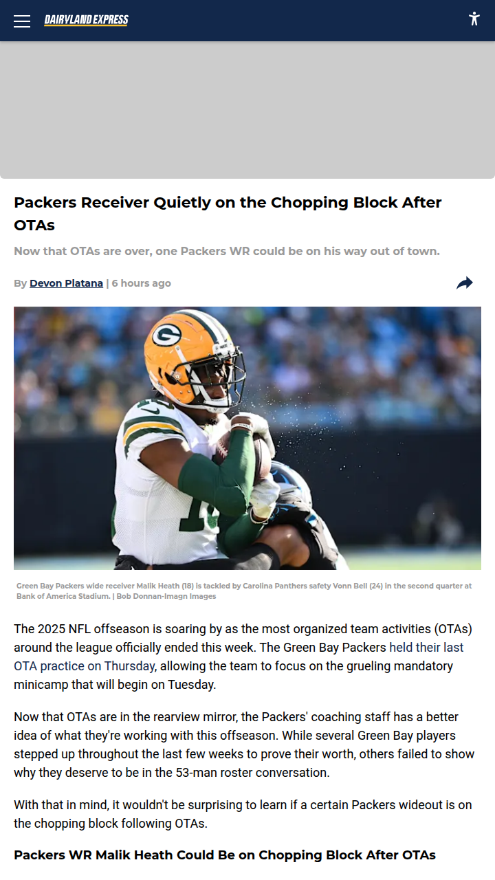 Is Malik Heath’s Time in Green Bay Up?