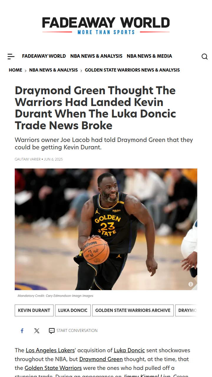 Draymond’s KD Mix-Up During Luka Trade Frenzy