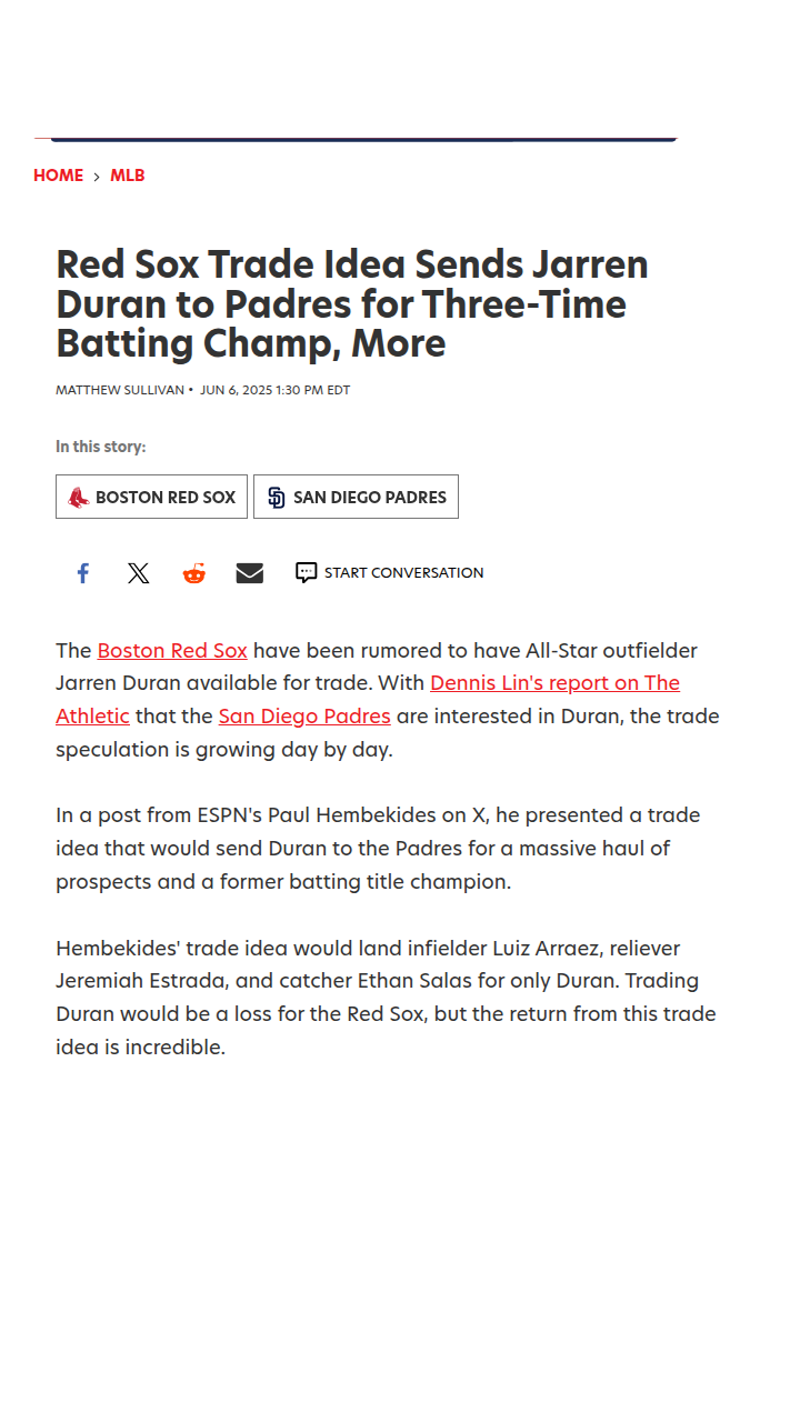 Would You Trade Duran for Arraez & Top Prospects?