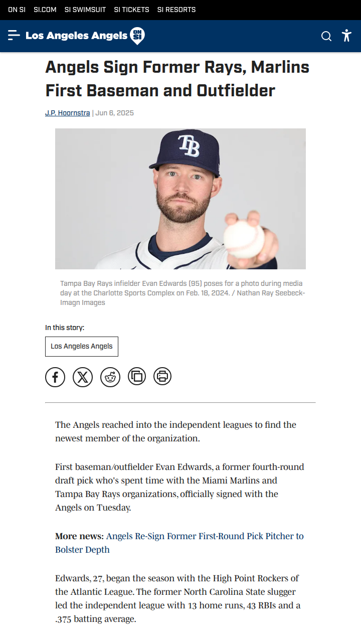 Evan Edwards Joins Halos—Hidden Gem?