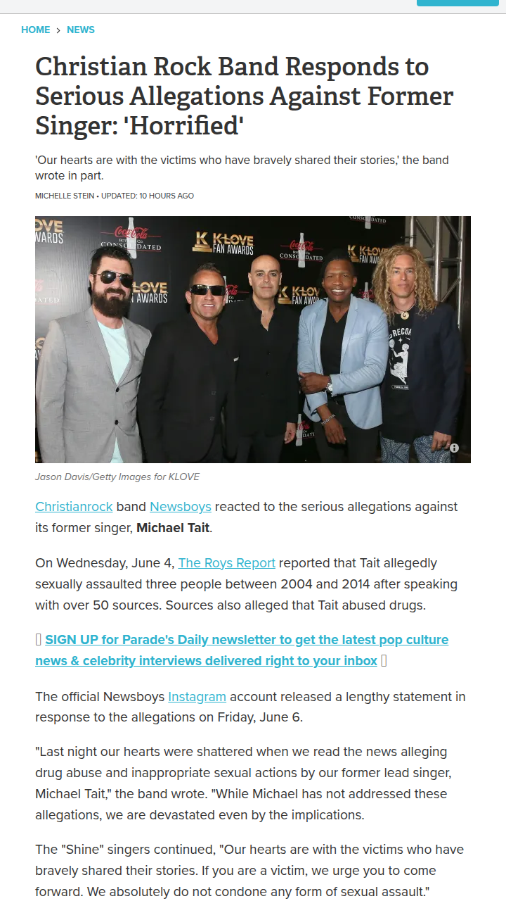 Newsboys Shocked by Tait Allegations 😱