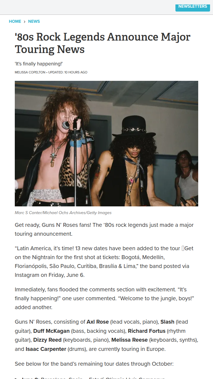 GNR Tour: Slash & Axl Feud Rumors Resurface 🤔