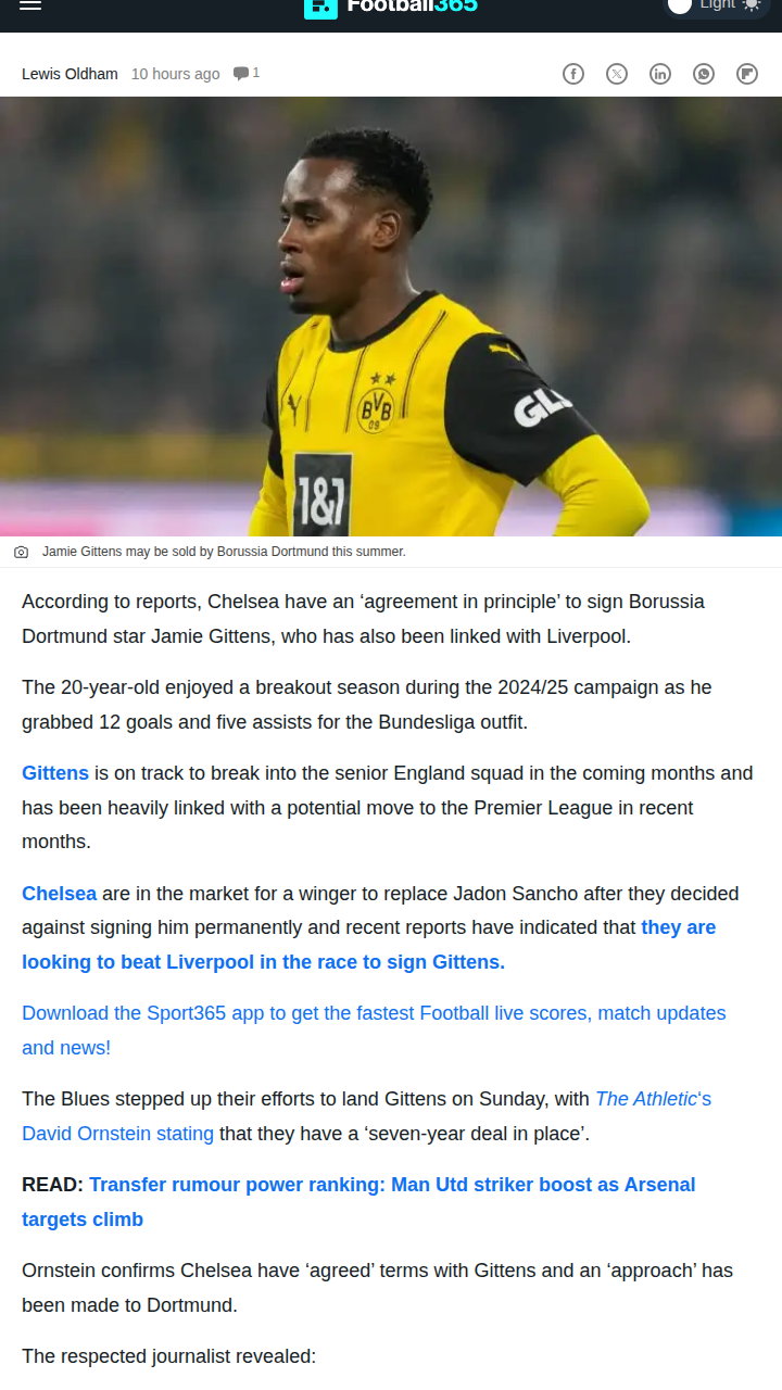 Blues Edge Reds in Gittens Transfer Race?
