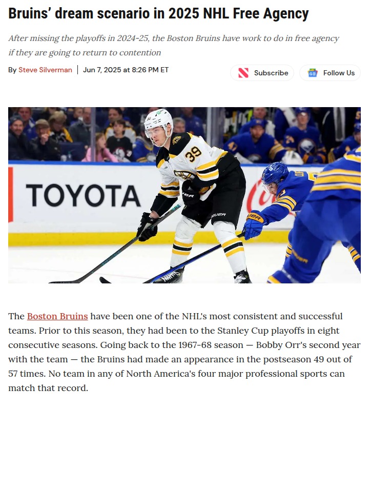 Bruins’ Offseason: Geekie & Center Hunt
