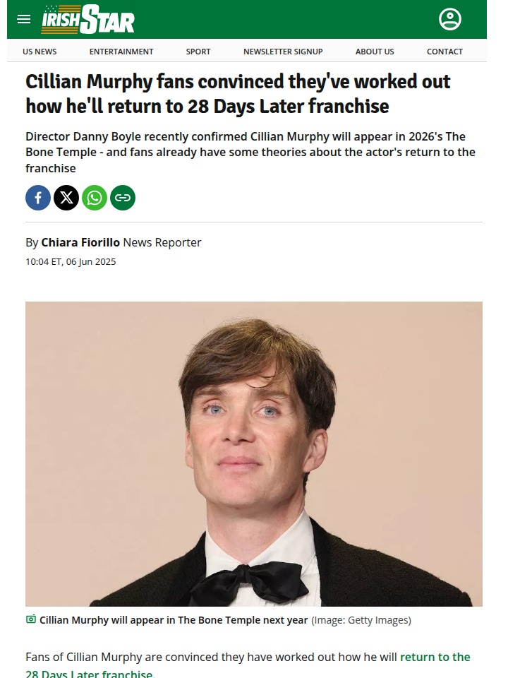 Cillian Murphy’s 28 Days Later Comeback? 👀