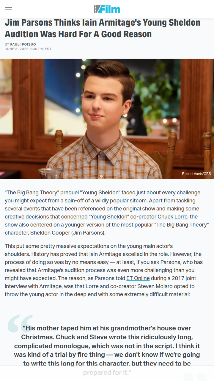 Jim Parsons Spills on Iain’s Audition 🎬