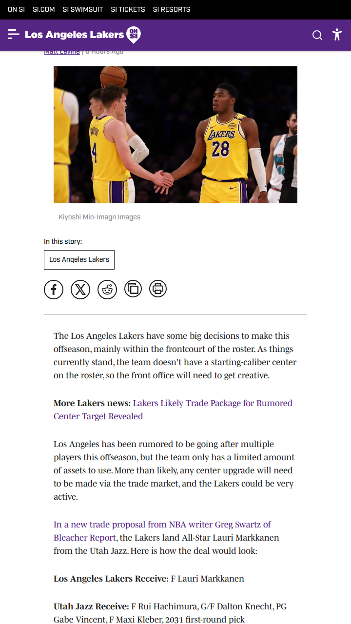 Would Markkanen Make the LakeShow Elite?