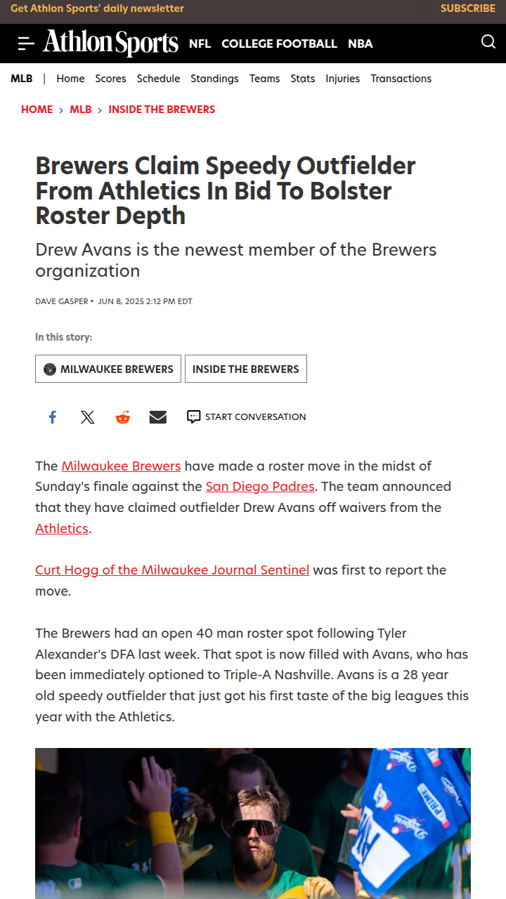 Brewers Add Speed—Is Avans the X-Factor?
