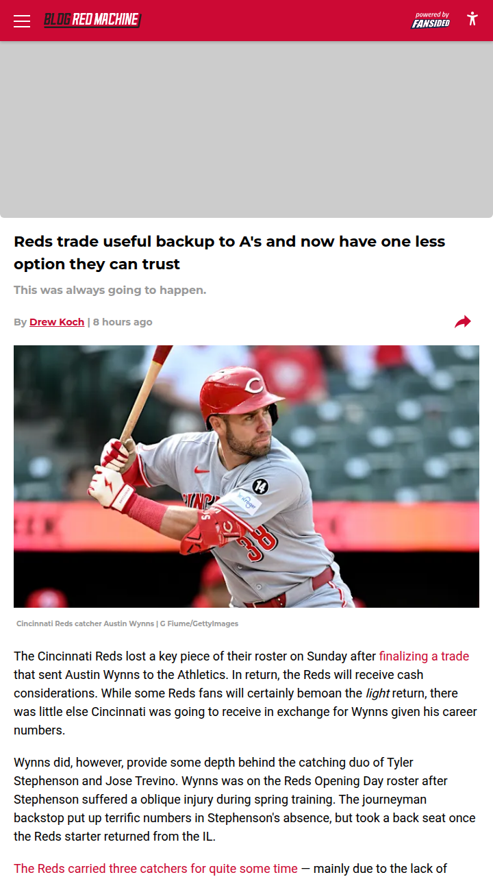 Reds Lose Safety Net at Catcher—Now What?