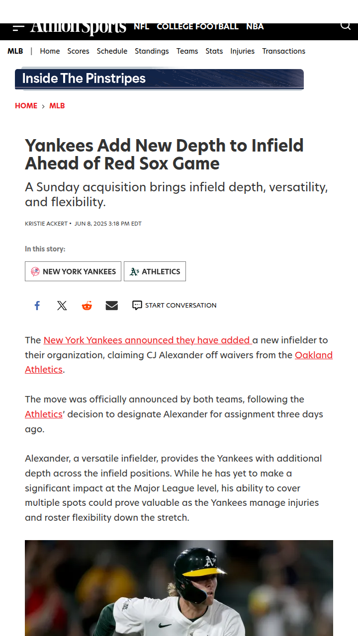 Yanks Add CJ Alexander—Red Sox Watch Out?