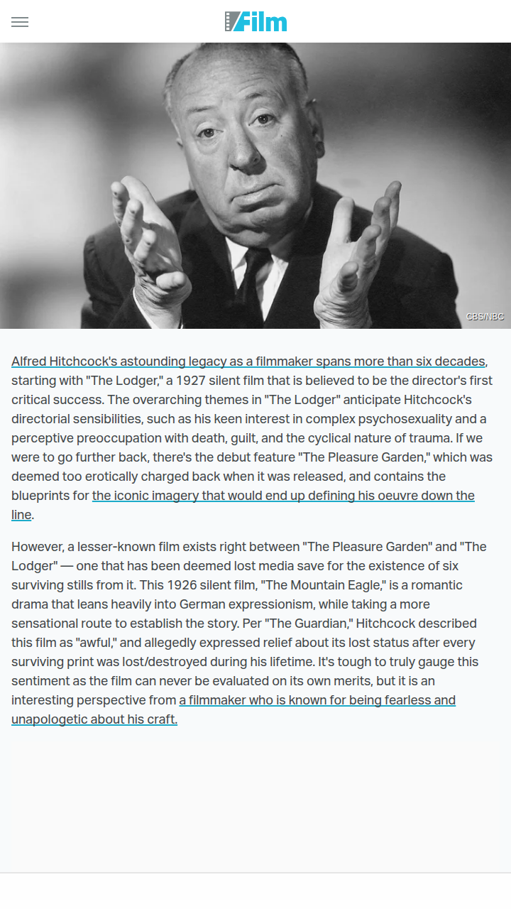 Lost Hitchcock Film: Was He Hiding Something? 🕵️‍♂️