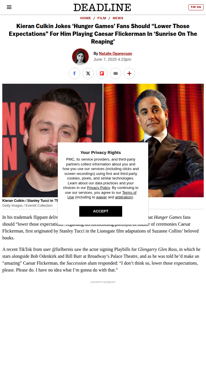 Kieran Culkin Downplays Caesar Flickerman Role 😂
