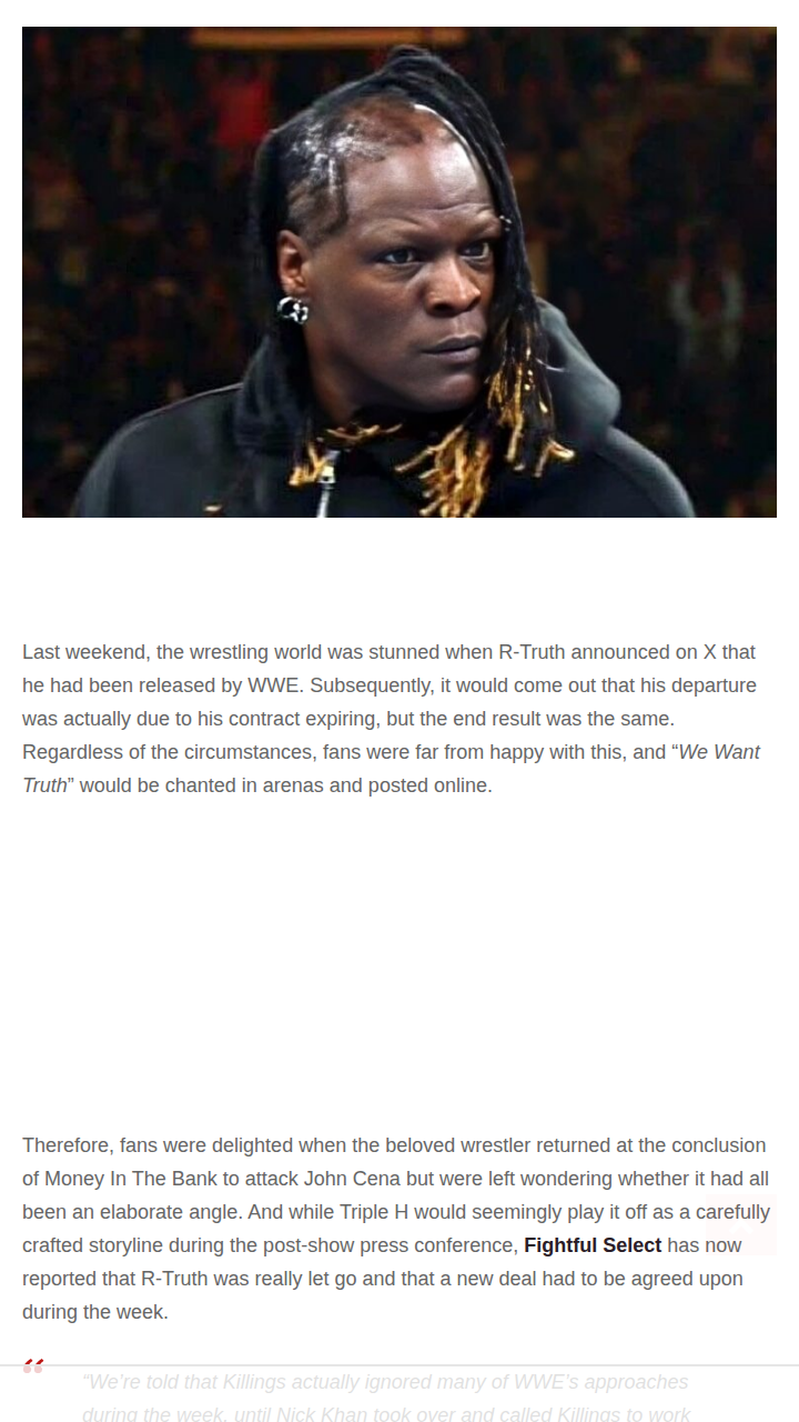R-Truth’s Comeback: Real or Just WWE Drama?