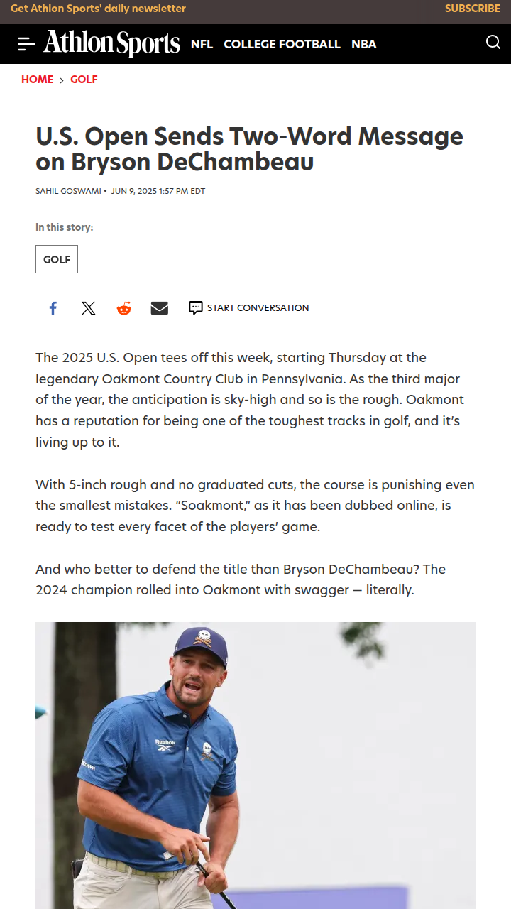 Bryson’s Back: Oakmont Awaits the Champ