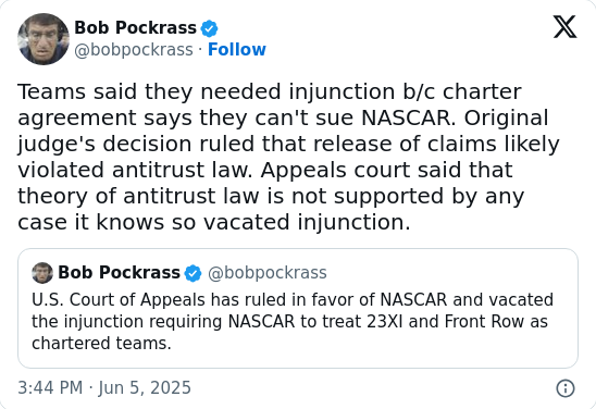 Charter Drama: 23XI & FRM Stay Ice Cold