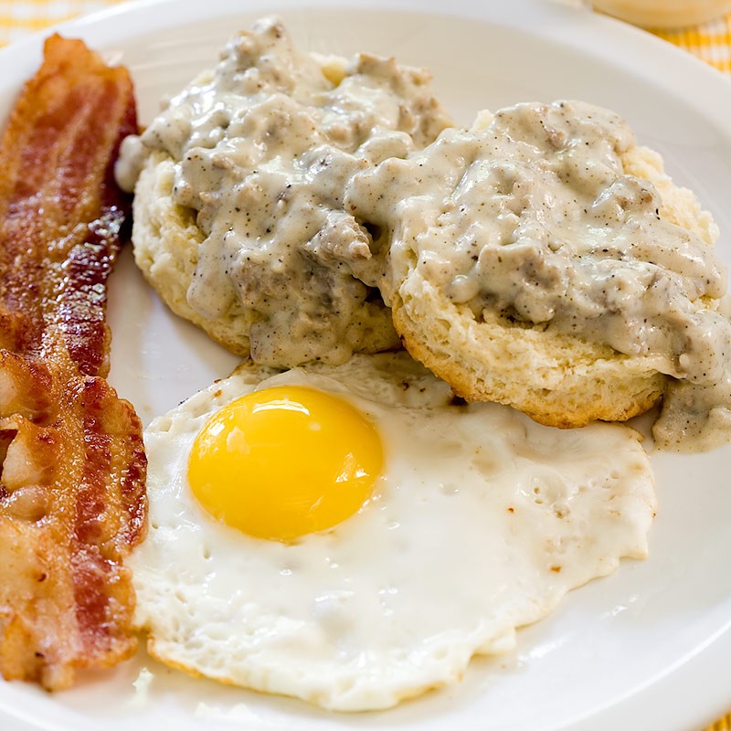 First Time Trying Biscuits and Gravy—Totally Unexpected! 🥄