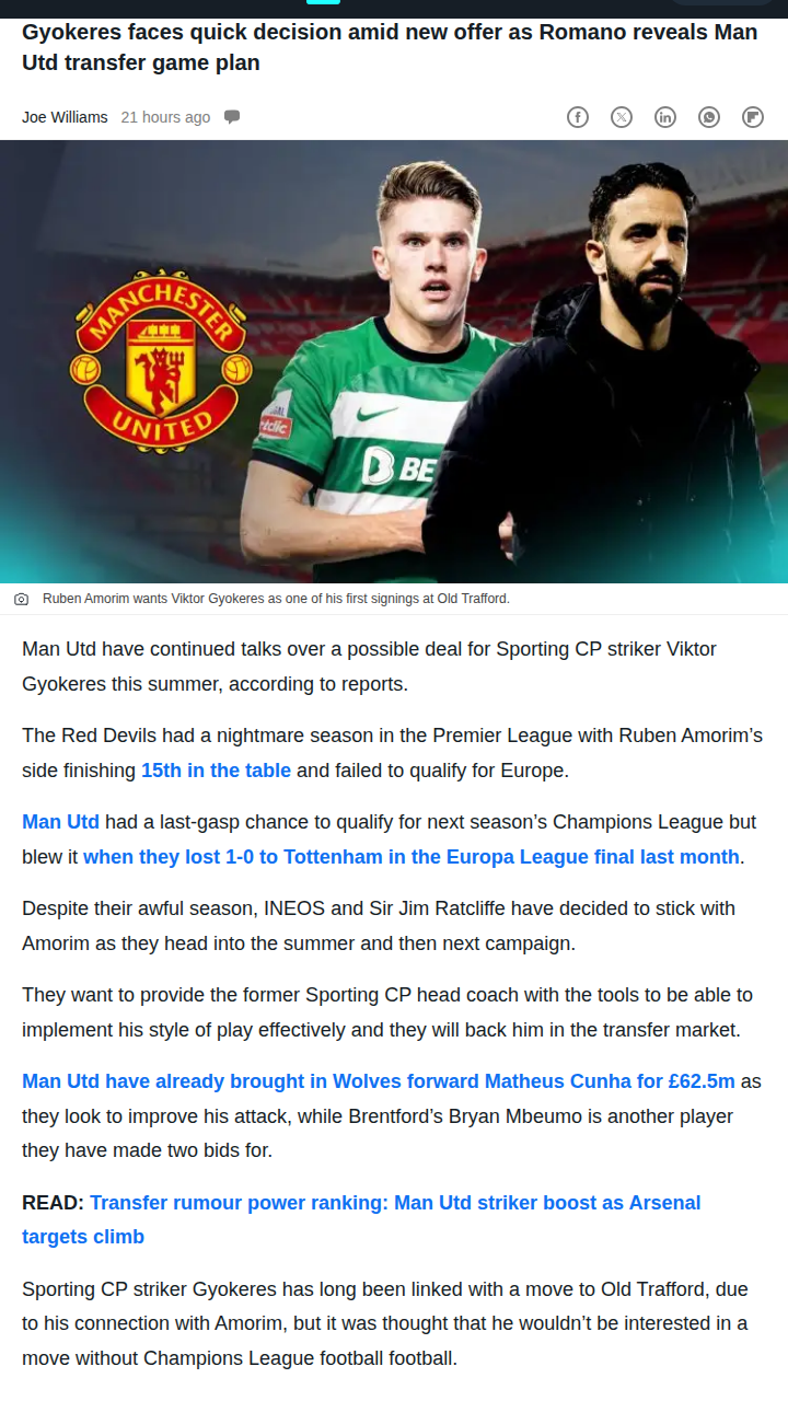 Gyokeres Transfer Saga: Red Devils vs Al-Hilal