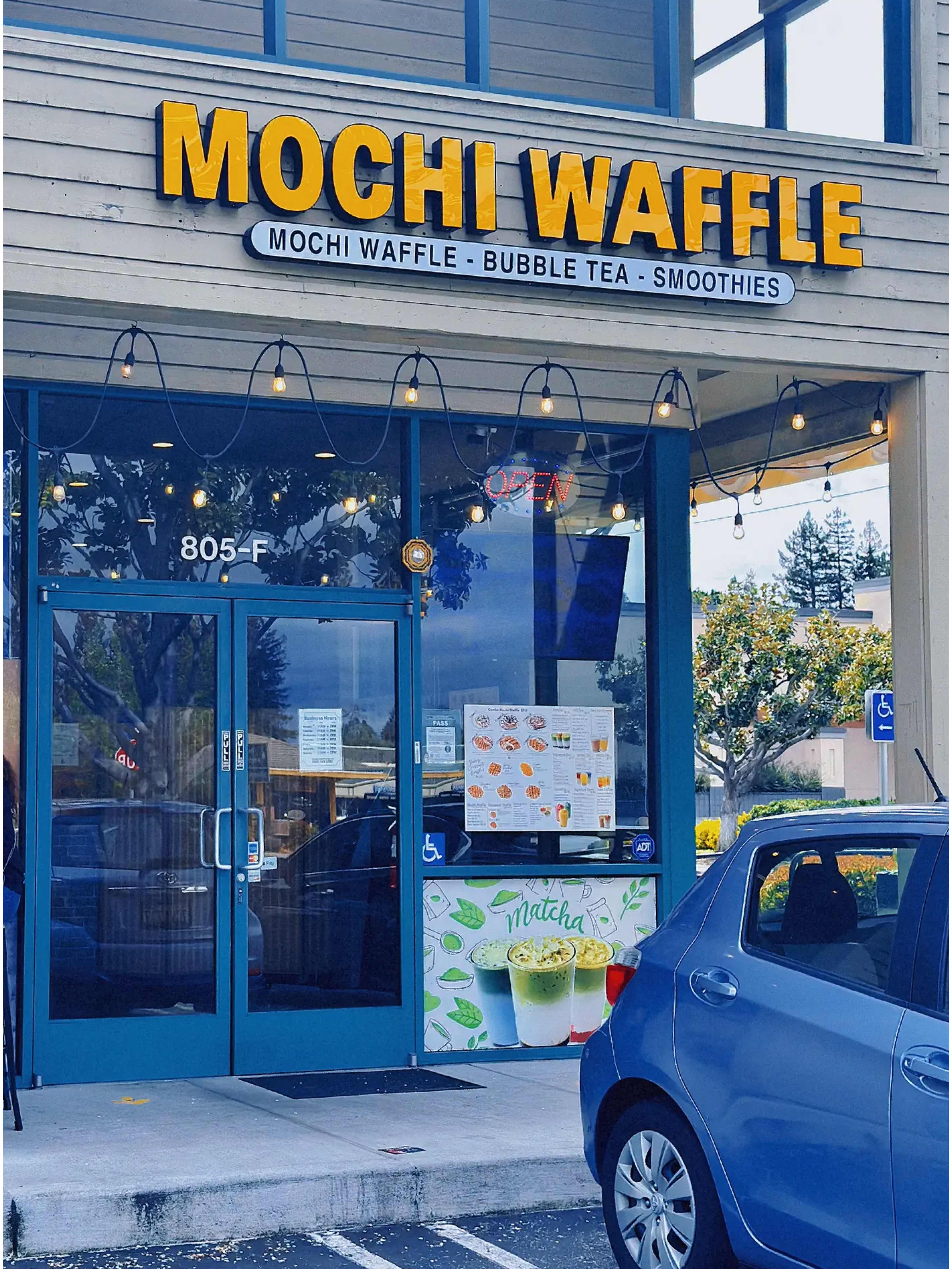 Mochi Waffle - Sticky Rice Waffle & Purple Yam Coffee