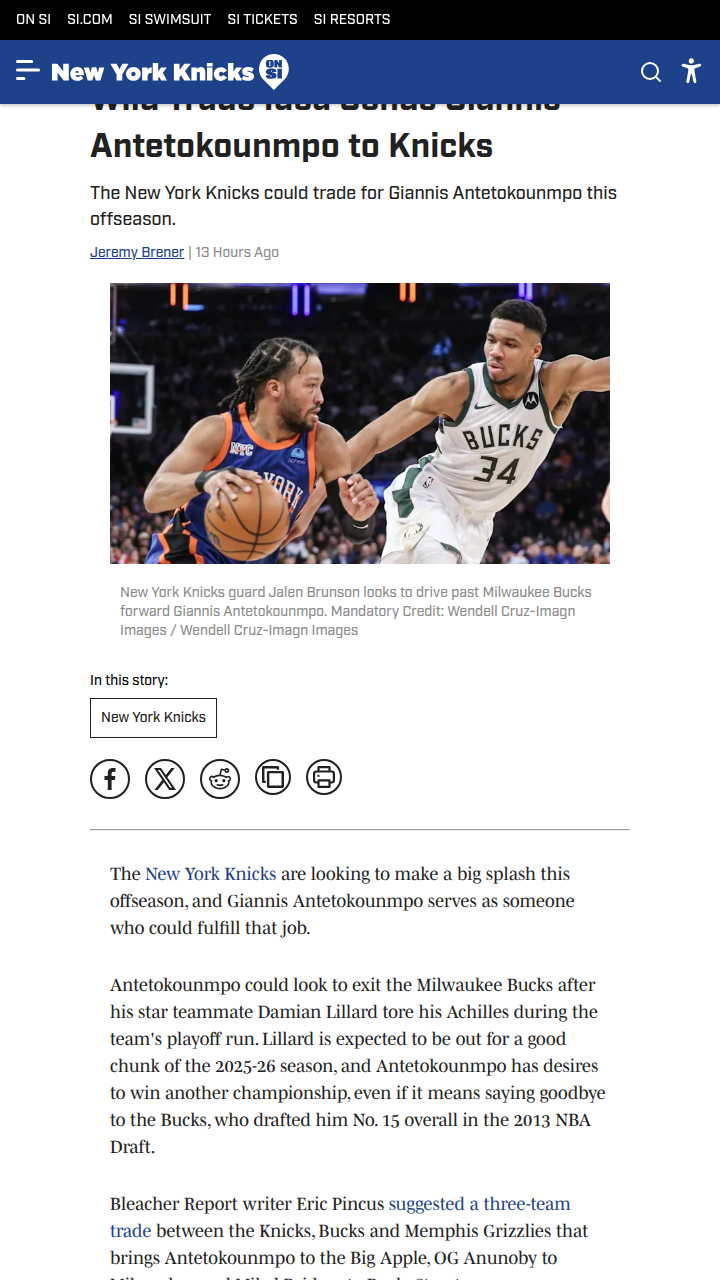 Could The Greek Freak Really Join the Knicks?