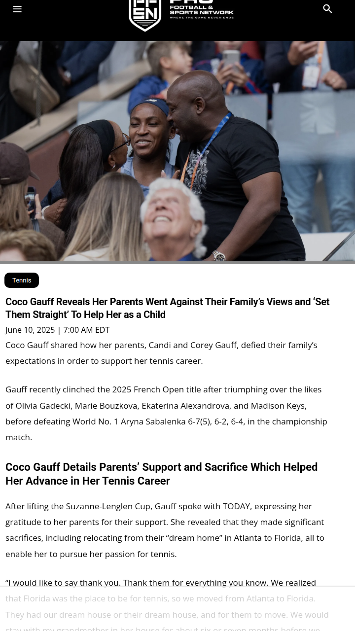 Gauff’s Family Sacrifice Pays Off Big