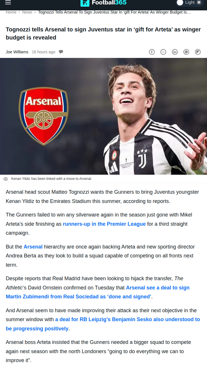 Could Yildiz Be Arteta’s Next Masterstroke?