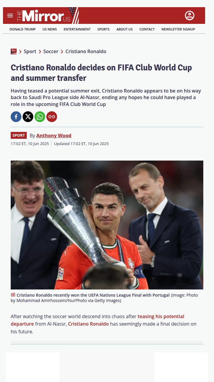 CR7 Stays: No Club World Cup, Al-Nassr Bound