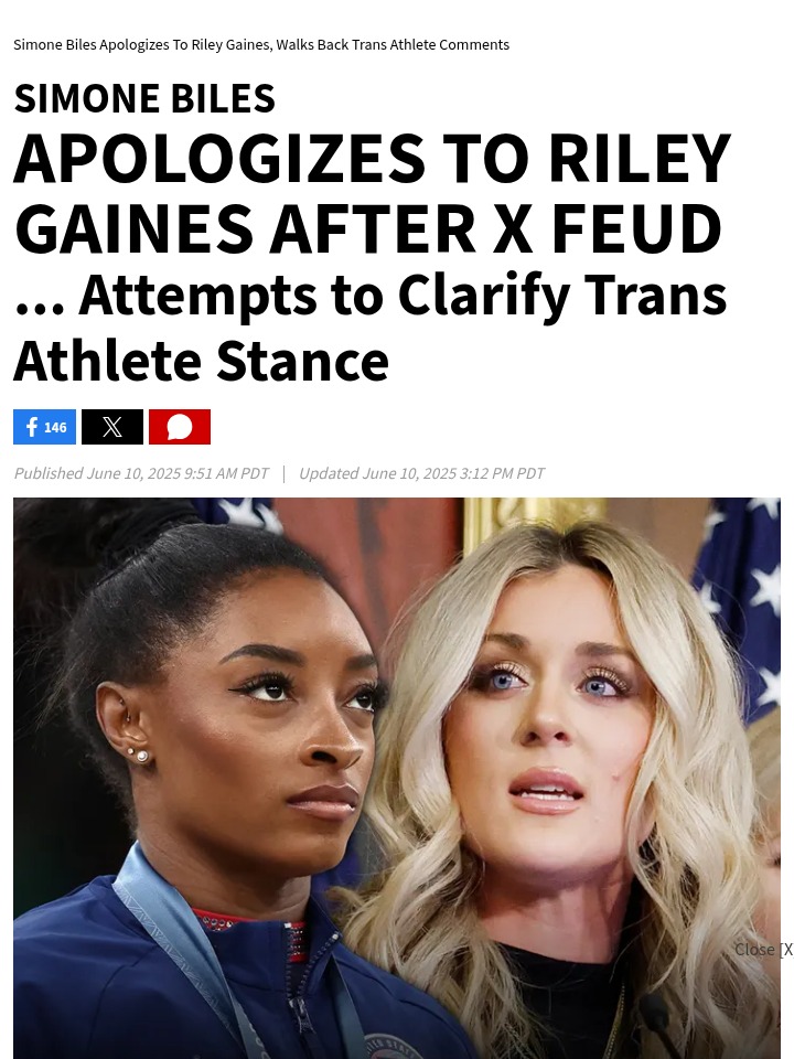 Simone Biles & Riley Gaines: Heated Apology