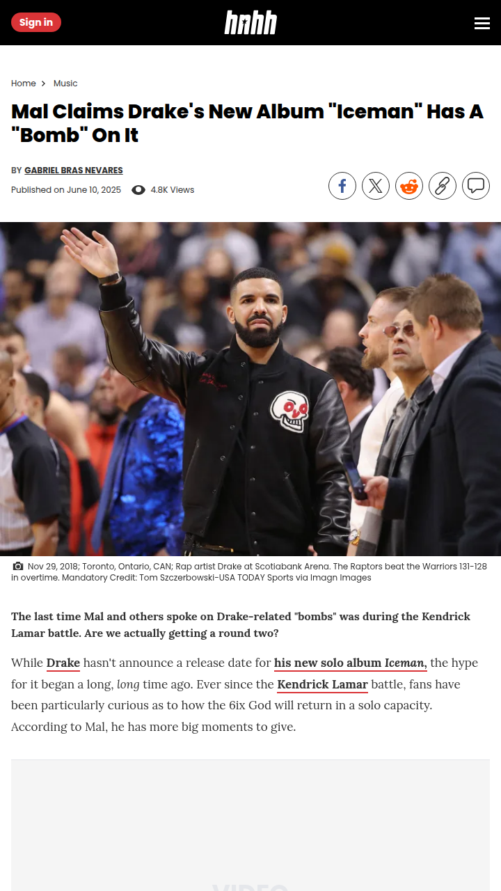 Mal Teases 'Bomb' Track on Drake’s Iceman 💣