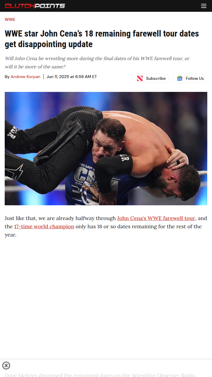 Cena’s Farewell: More Promos, Less Action?