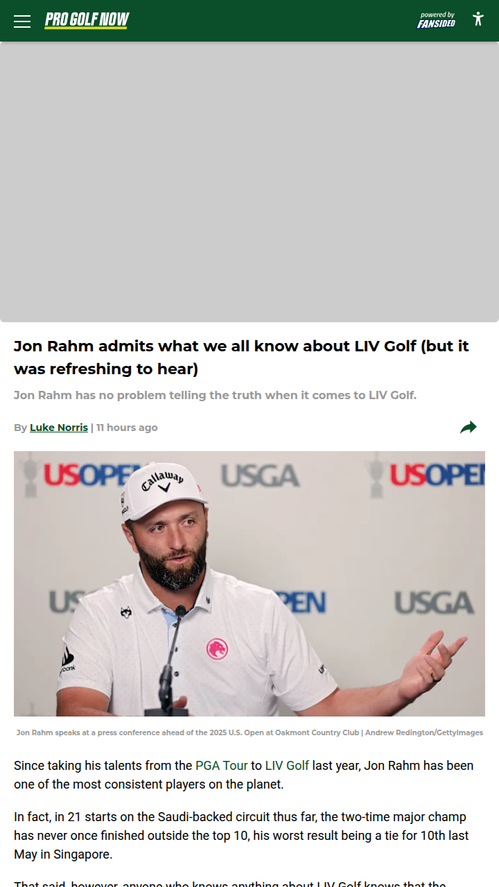 Rahm Gets Real About LIV Top-10 Streak