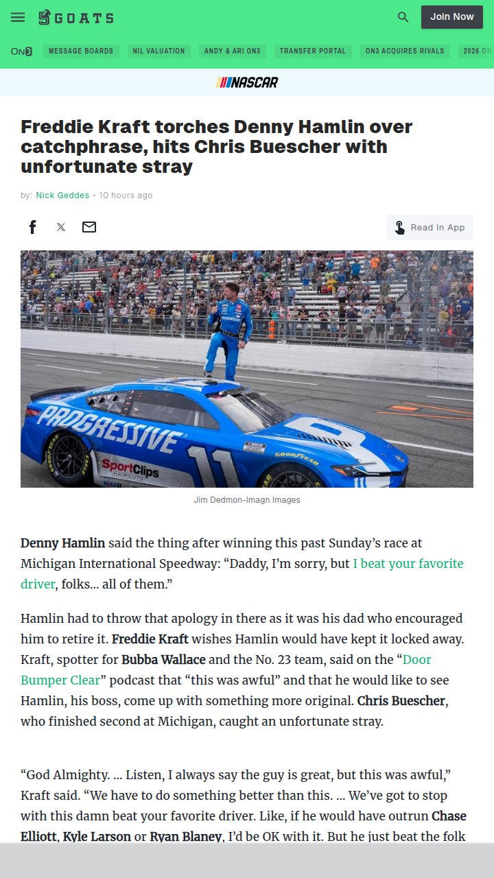 Hamlin’s Catchphrase Sparks Fan Debate
